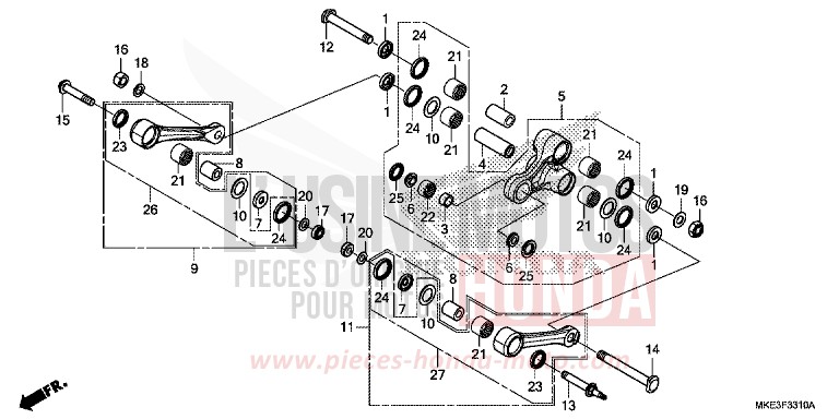 KISSEN-ARM von CRF450R EXTREME RED (R292) von 2018