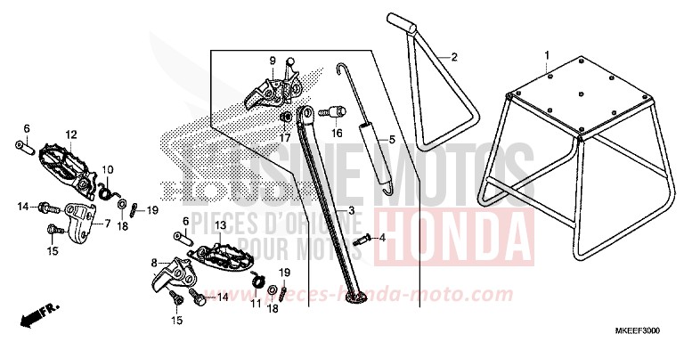 STUFE/STAENDER von CRF450R EXTREME RED (R292) von 2019