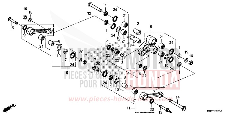 KISSEN-ARM von CRF450R EXTREME RED (R292) von 2019