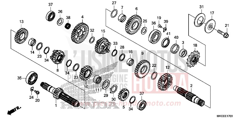 GETRIEBE von CRF450R EXTREME RED (R292) von 2020