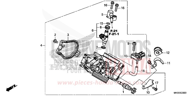 DROSSELKLAPPENGEHAEUSE von CRF450R EXTREME RED (R292) von 2020