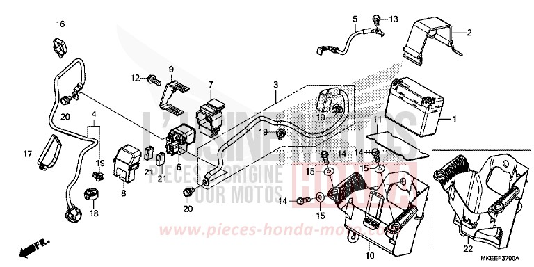 BATTERIE von CRF450R EXTREME RED (R292) von 2020
