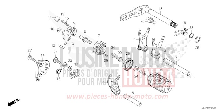 SCHALTTROMMEL von CRF450R EXTREME RED (R292) von 2021