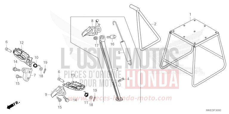 STUFE/STAENDER von CRF450R EXTREME RED (R292) von 2021