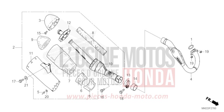 ABGAS-SCHALLDAEMPFER von CRF450R EXTREME RED (R292) von 2022