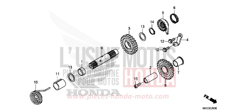 KICKSTARTERSPINDEL von CRF450R EXTREME RED (R292) von 2017