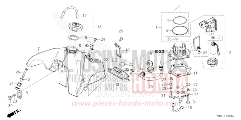 KRAFTSTOFFTANK (CRF450RX) von CRF450R EXTREME RED (R292) von 2017