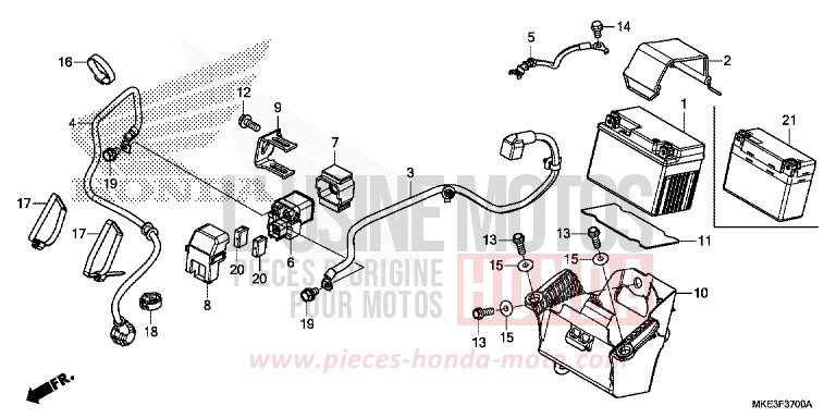 BATTERIE von CRF450R EXTREME RED (R292) von 2017