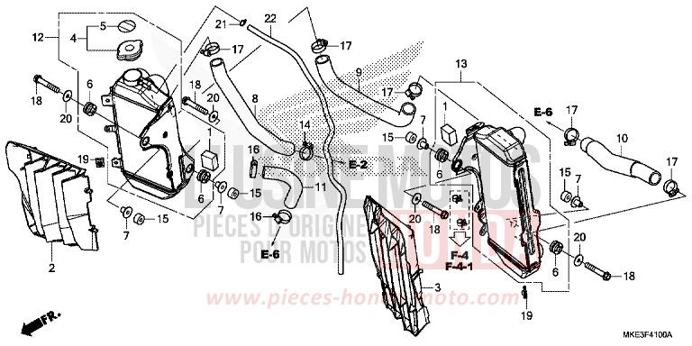 KUEHLER von CRF450R EXTREME RED (R292) von 2017