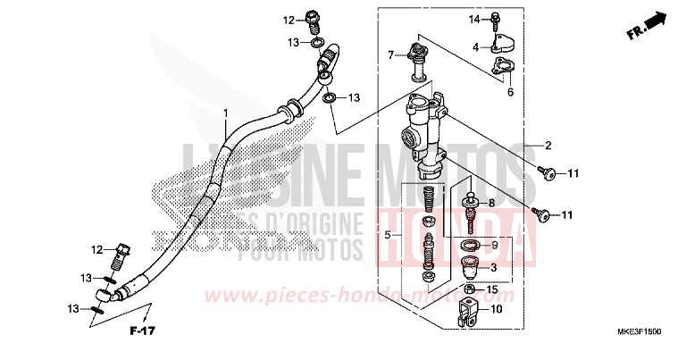 REAR BRAKE MASTER CYLINDER von CRF450R EXTREME RED (R292) von 2018