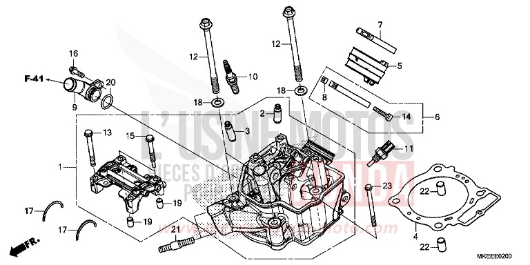 ZYLINDERKOPF von CRF450R EXTREME RED (R292) von 2019