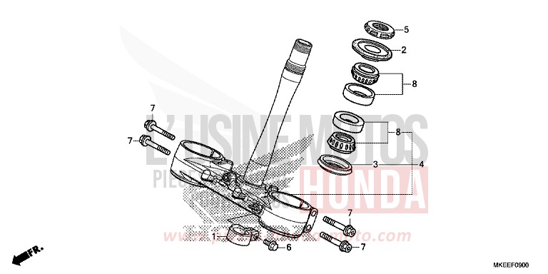 LENKSCHAFT von CRF450R EXTREME RED (R292) von 2019