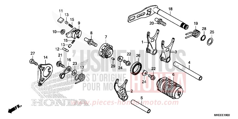 SCHALTTROMMEL von CRF450R EXTREME RED (R292) von 2020