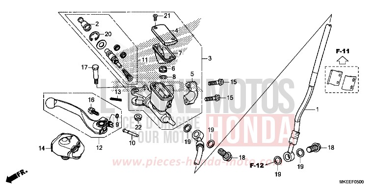 HAUPTBREMSZYLINDER, VORNE ZYLINDER von CRF450R EXTREME RED (R292) von 2020