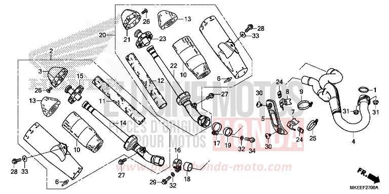 ABGAS-SCHALLDAEMPFER von CRF450R EXTREME RED (R292) von 2020