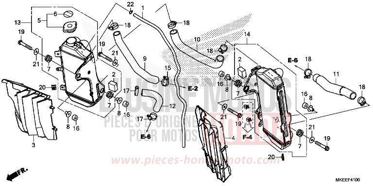 KUEHLER von CRF450R EXTREME RED (R292) von 2020