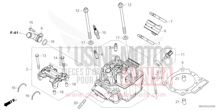 ZYLINDERKOPF von CRF450R EXTREME RED (R292) von 2021