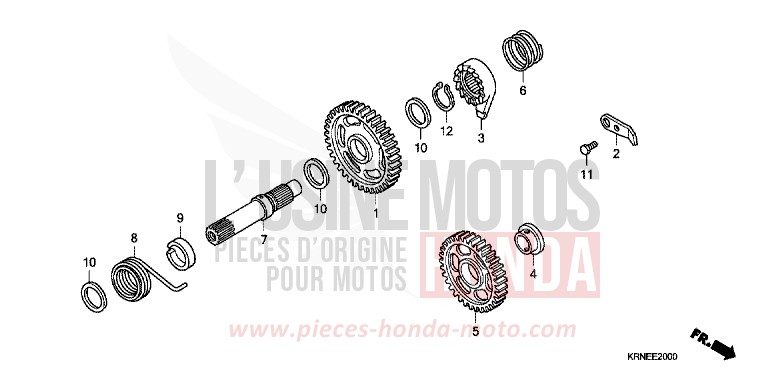 KICKSTARTERSPINDEL von CRF250R EXTREME RED (R292) von 2011