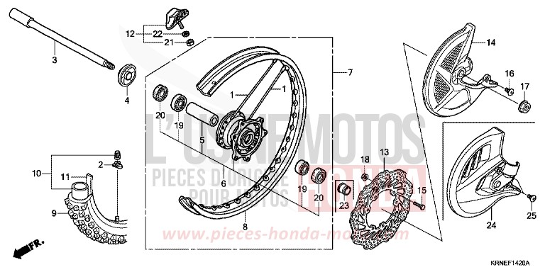 VORDERRAD von CRF250R EXTREME RED (R292) von 2011