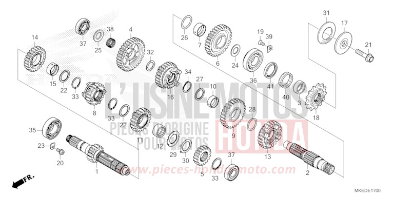 GETRIEBE von CRF450R EXTREME RED (R292) von 2021