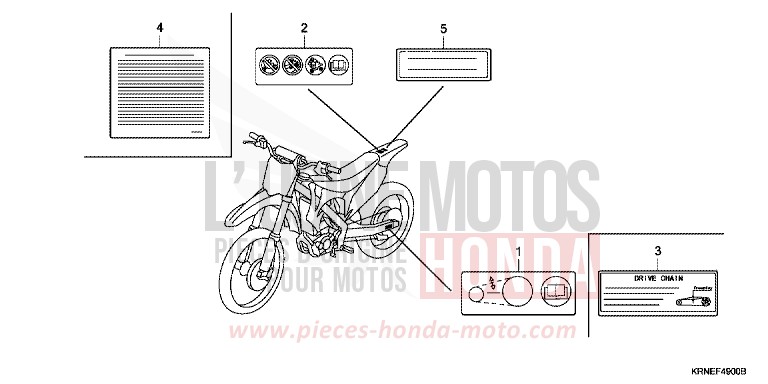 WARNETIKETT von CRF250R EXTREME RED (R292) von 2011