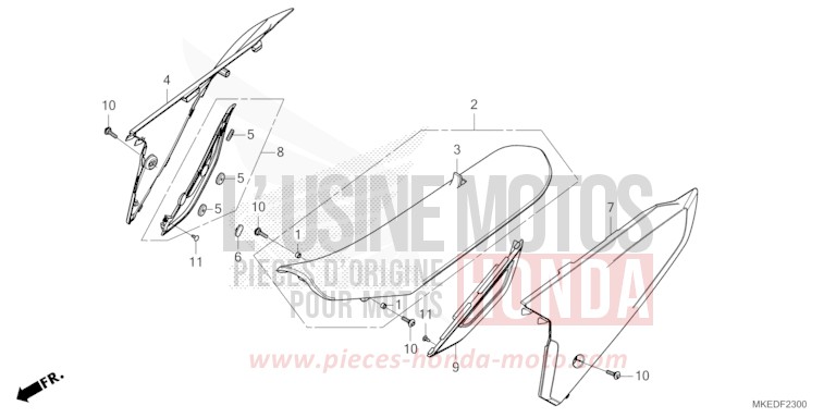 SITZ/SEITENABDECKUNG von CRF450R EXTREME RED (R292) von 2021
