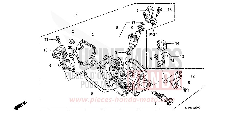 DROSSELKLAPPENGEHAEUSE von CRF250R EXTREME RED (R292) von 2012