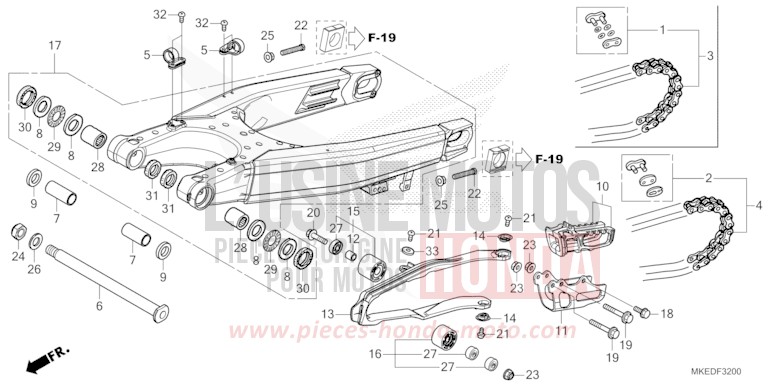 SCHWINGE von CRF450R EXTREME RED (R292) von 2021