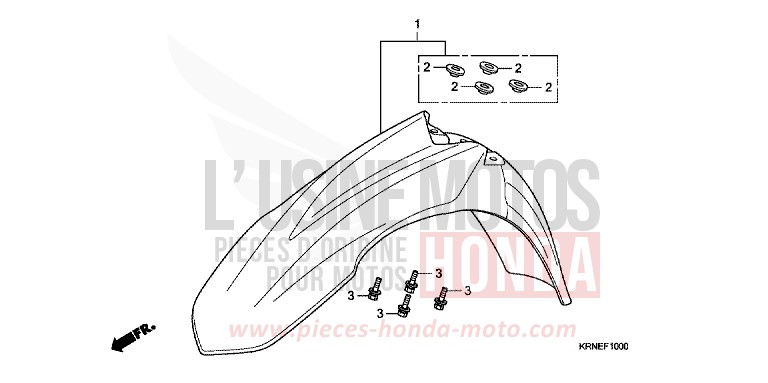 KOTFLUEGEL, VORNE von CRF250R EXTREME RED (R292) von 2012