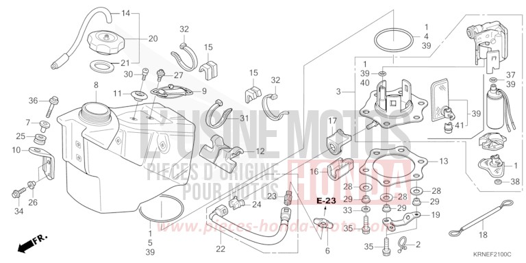KRAFTSTOFFTANK von CRF250R EXTREME RED (R292) von 2012