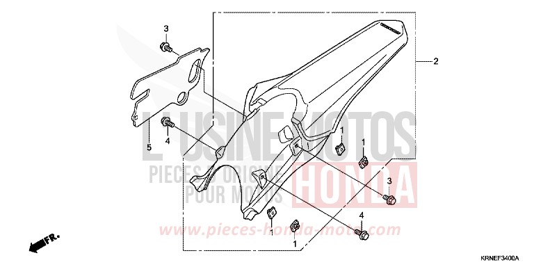 KOTFLUEGEL, HINTEN von CRF250R EXTREME RED (R292) von 2012