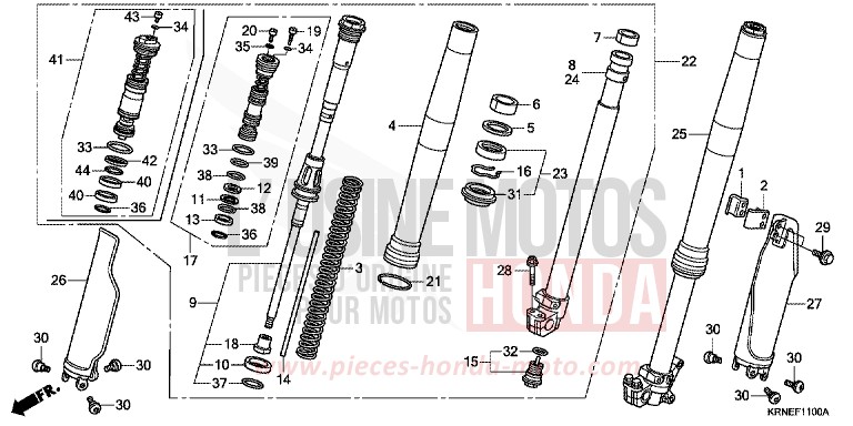 GABEL, VORNE von CRF250R EXTREME RED (R292) von 2013