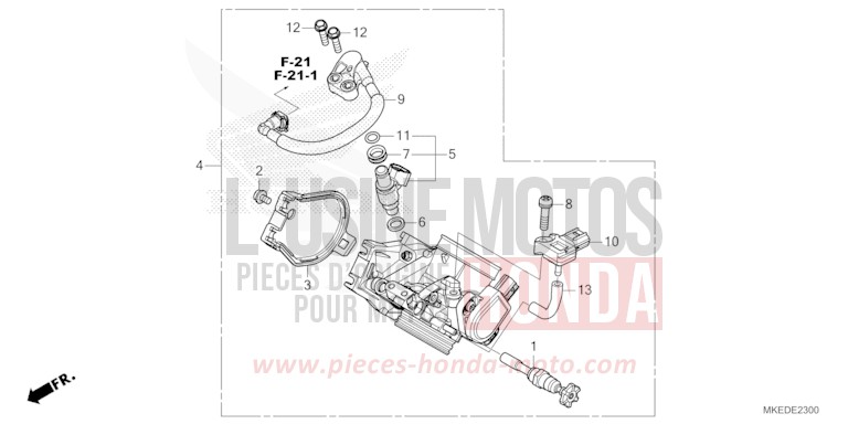 DROSSELKLAPPENGEHAEUSE von CRF450R EXTREME RED (R292) von 2022