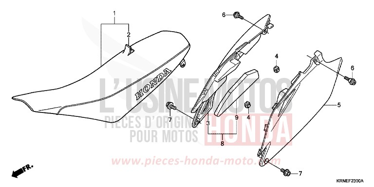 SITZ/SEITENABDECKUNG von CRF250R EXTREME RED (R292) von 2013