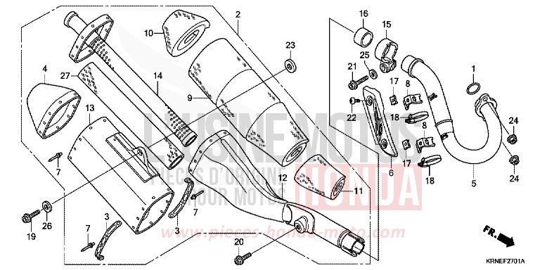 ABGAS-SCHALLDAEMPFER (CRF250RB/C/D) von CRF250R EXTREME RED (R292) von 2013