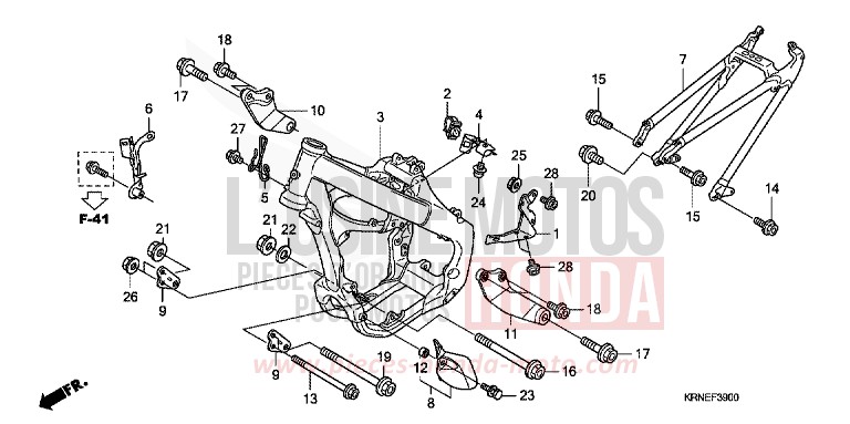 RAHMENKOERPER von CRF250R EXTREME RED (R292) von 2013