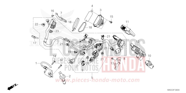 KABELBAUM von CRF450R EXTREME RED (R292) von 2022