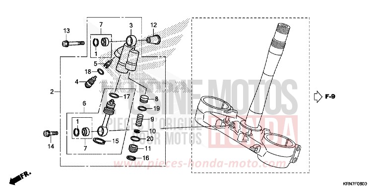 LENKUNGSDAEMPFER von CRF250R EXTREME RED (R292) von 2014