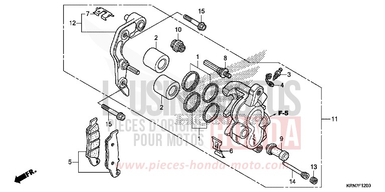 VORDERRAD-BREMSSATTEL von CRF250R EXTREME RED (R292) von 2015