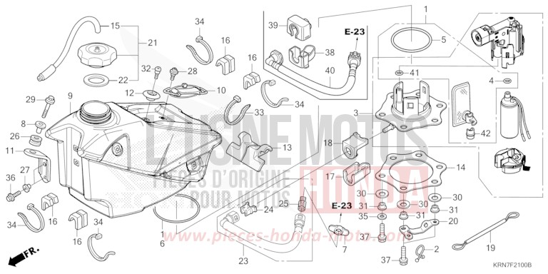 KRAFTSTOFFTANK von CRF250R EXTREME RED (R292) von 2015