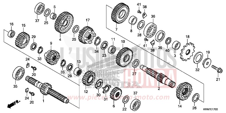 GETRIEBE von CRF250R EXTREME RED (R292) von 2016