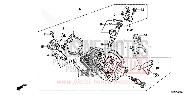 DROSSELKLAPPENGEHAEUSE von CRF250R EXTREME RED (R292) von 2016