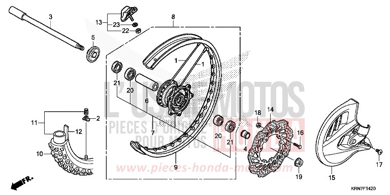 VORDERRAD von CRF250R EXTREME RED (R292) von 2016