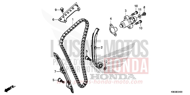 NOCKENWELLENKETTE/SPANNVORRICHTUNG von CRF250R EXTREME RED (R292) von 2018
