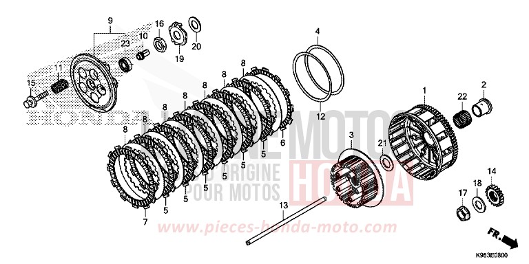 KUPPLUNG von CRF250R EXTREME RED (R292) von 2018