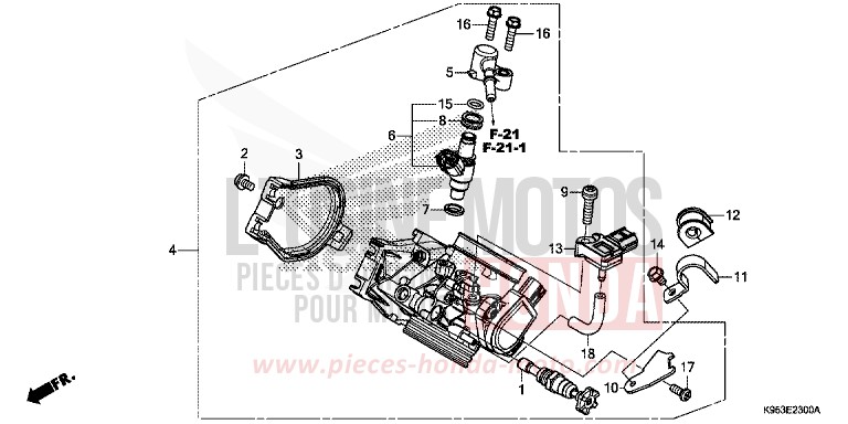 DROSSELKLAPPENGEHAEUSE von CRF250R EXTREME RED (R292) von 2018