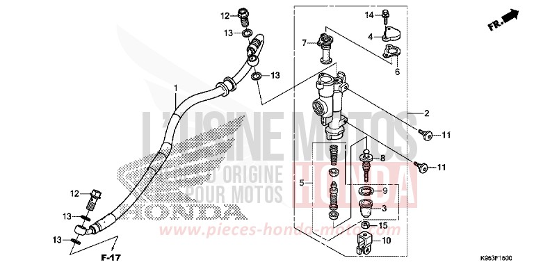 REAR BRAKE MASTER CYLINDER von CRF250R EXTREME RED (R292) von 2018