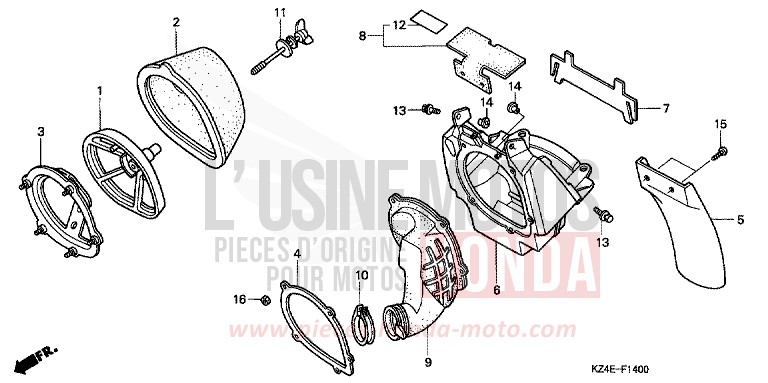 LUFTFILTER von CR125R EXPLOSION RED (R254) von 2001