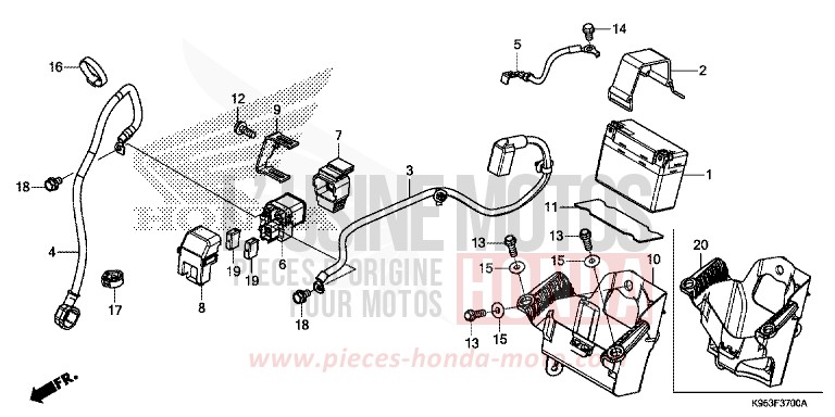 BATTERIE von CRF250R EXTREME RED (R292) von 2018