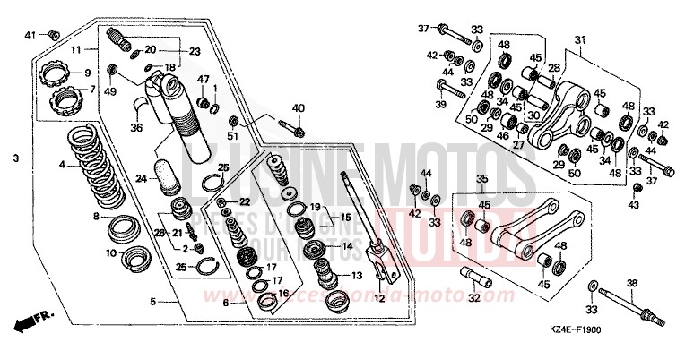 KISSEN, HINTEN von CR125R EXPLOSION RED (R254) von 2001